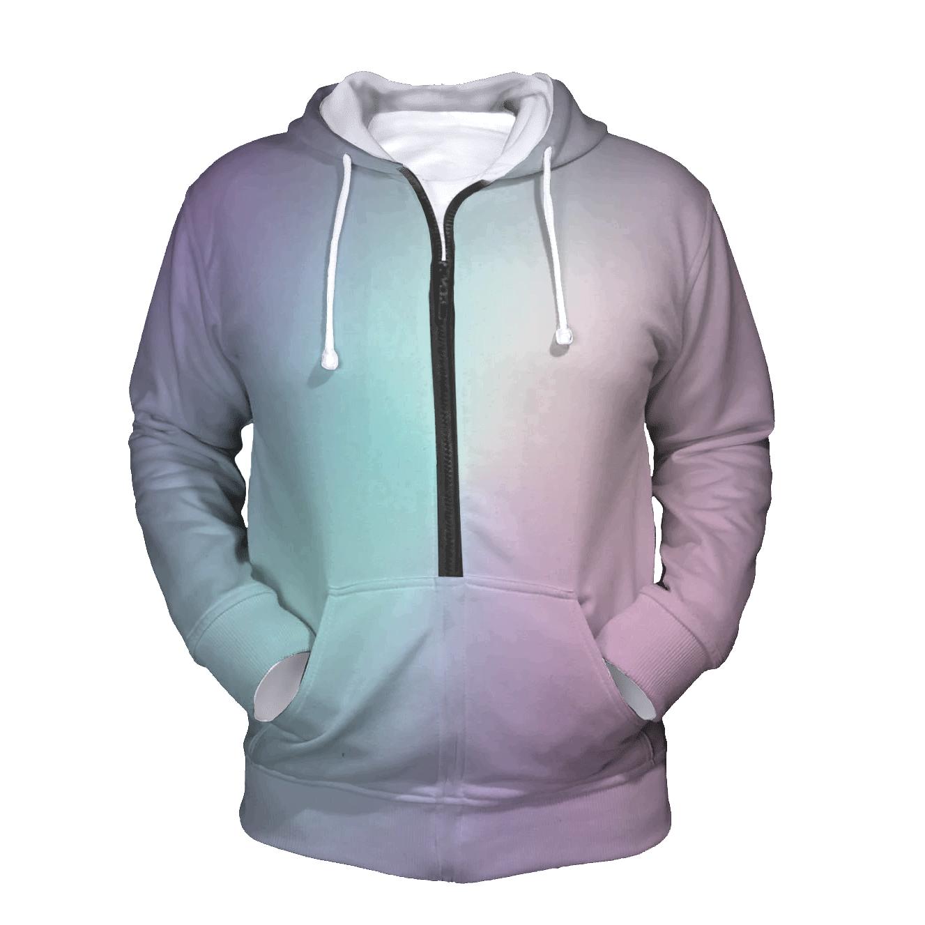 Prismatic Fog Lattice zip-up hoodies