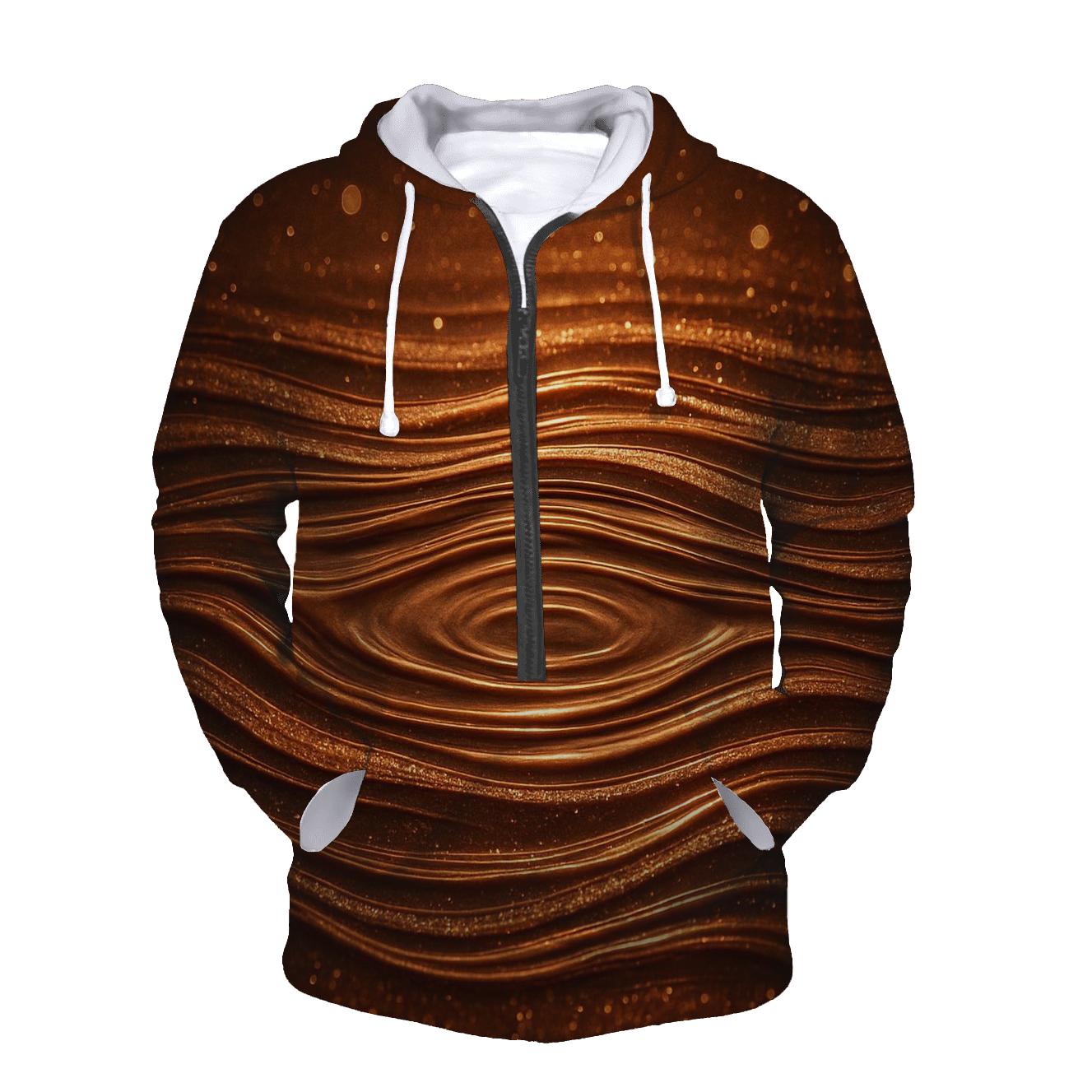 Copper Bronze Ripple Mirage embroidered hoodies