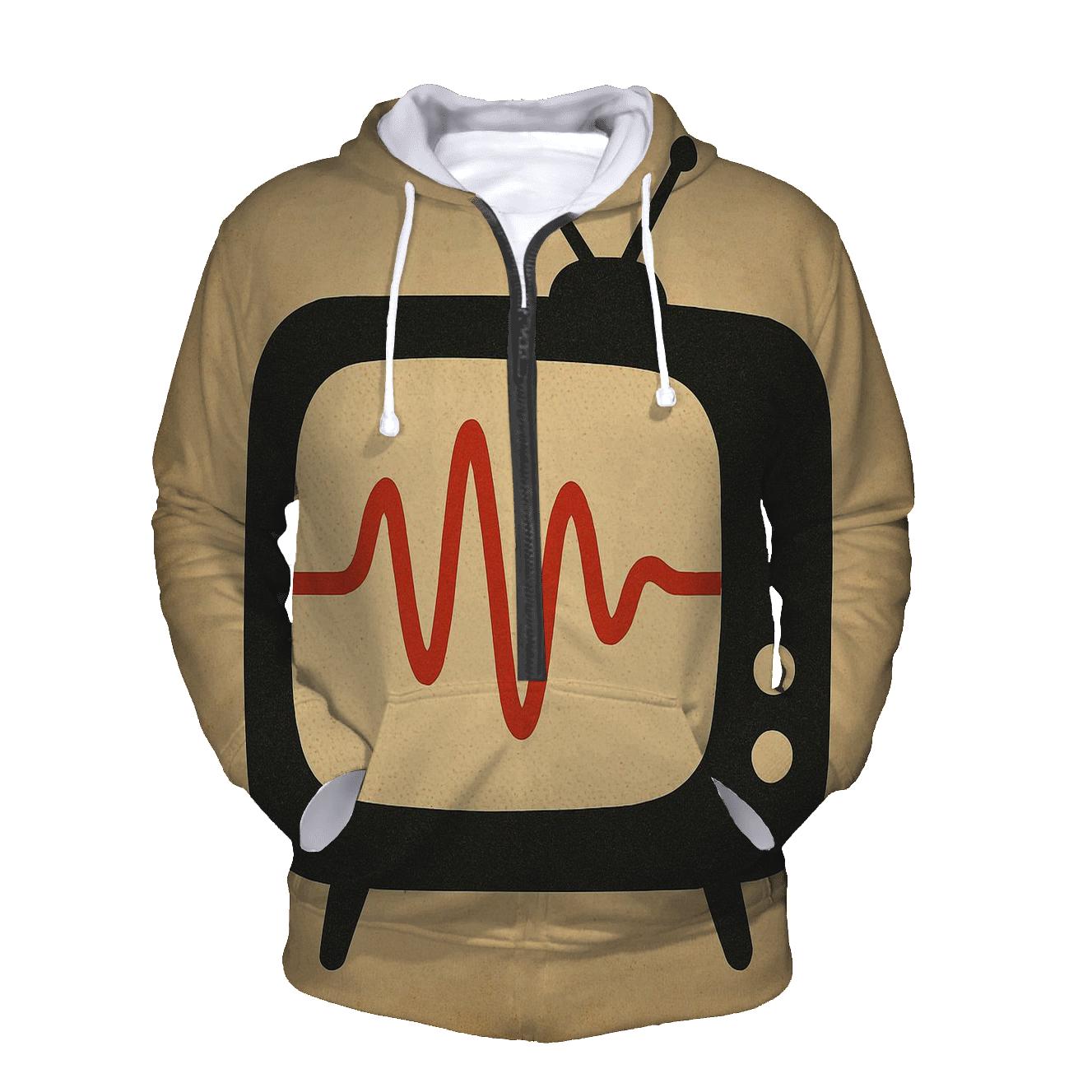 Retro TV Soundwave Screen printed hoodies