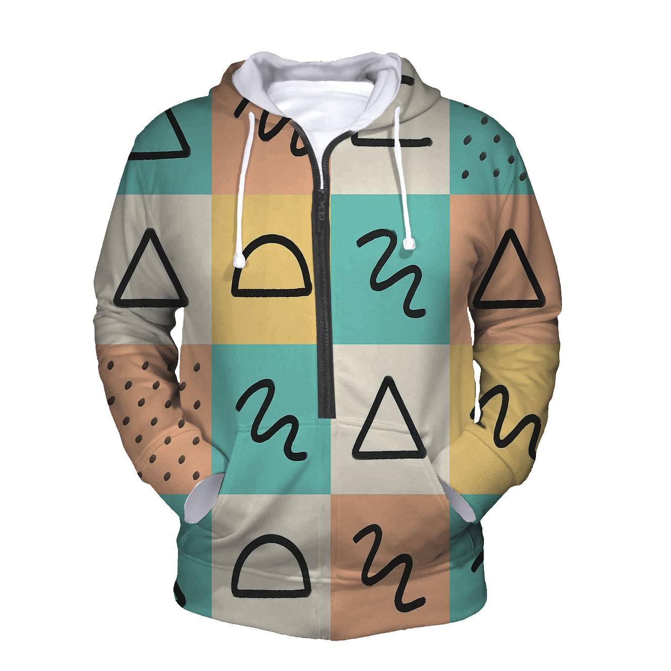 Memphis Notebook Doodle Grid hoodie styles