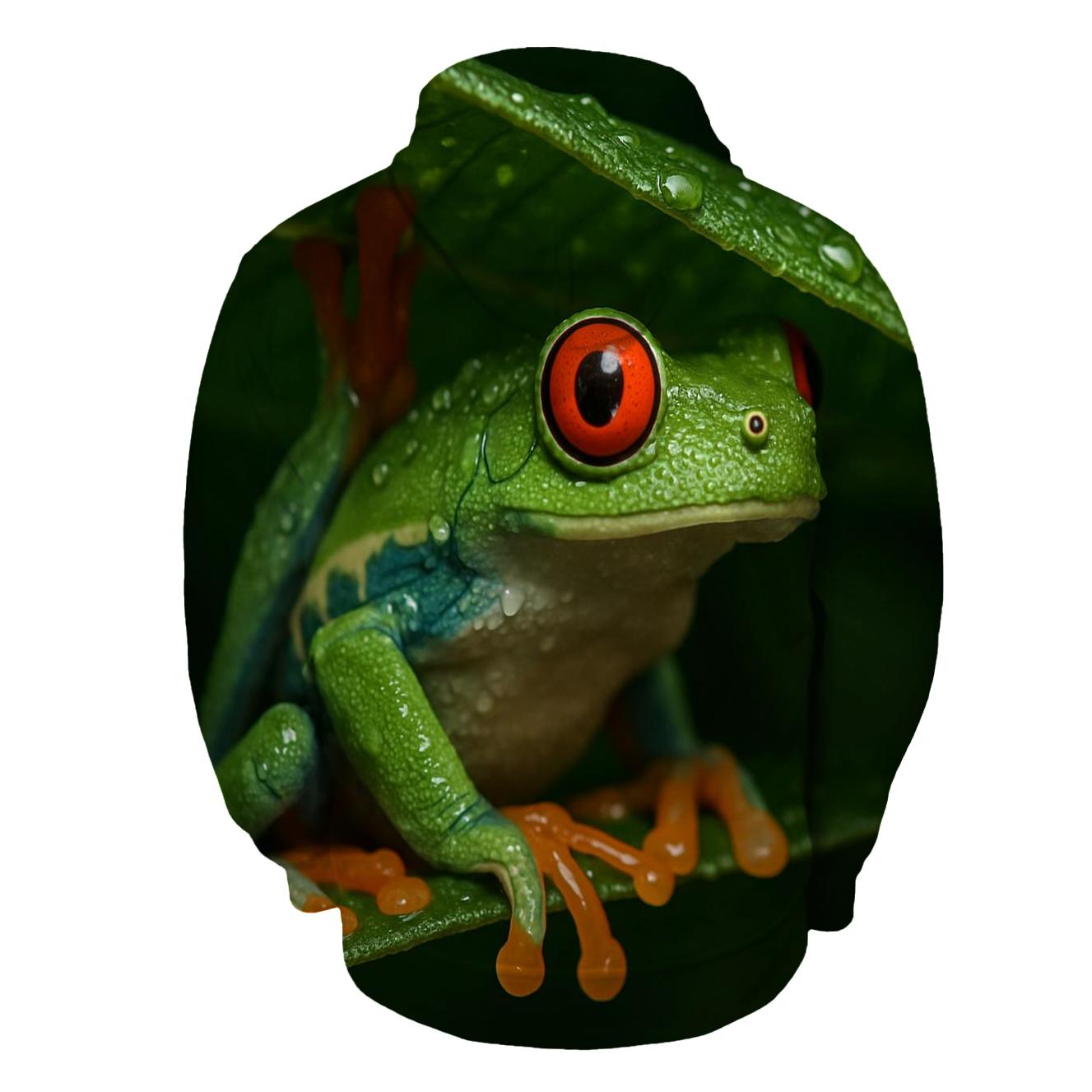 Rainforest Glide Red Eyed Tree Frog designer hoodies
