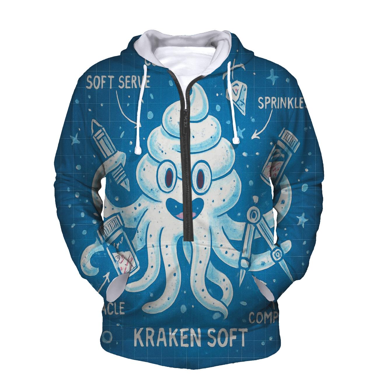 Ice Cream Kraken Blueprint premium hoodies