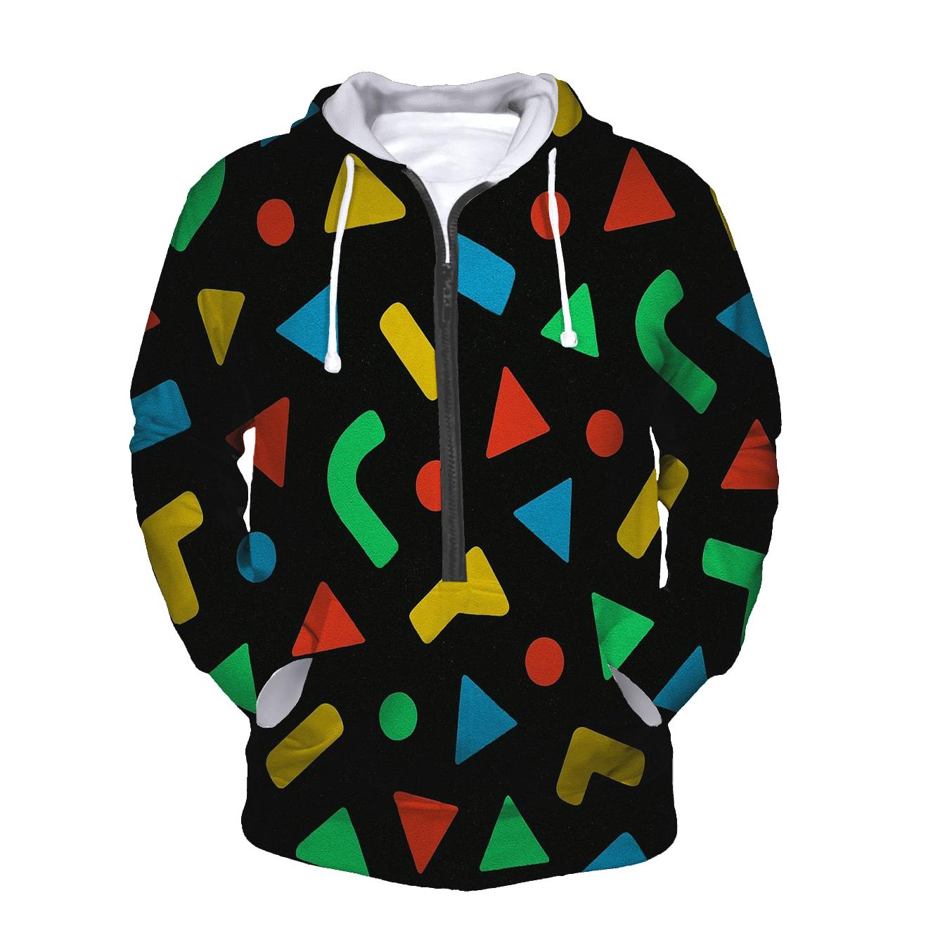 Arcade Carpet Confetti Geometry zip-up hoodies