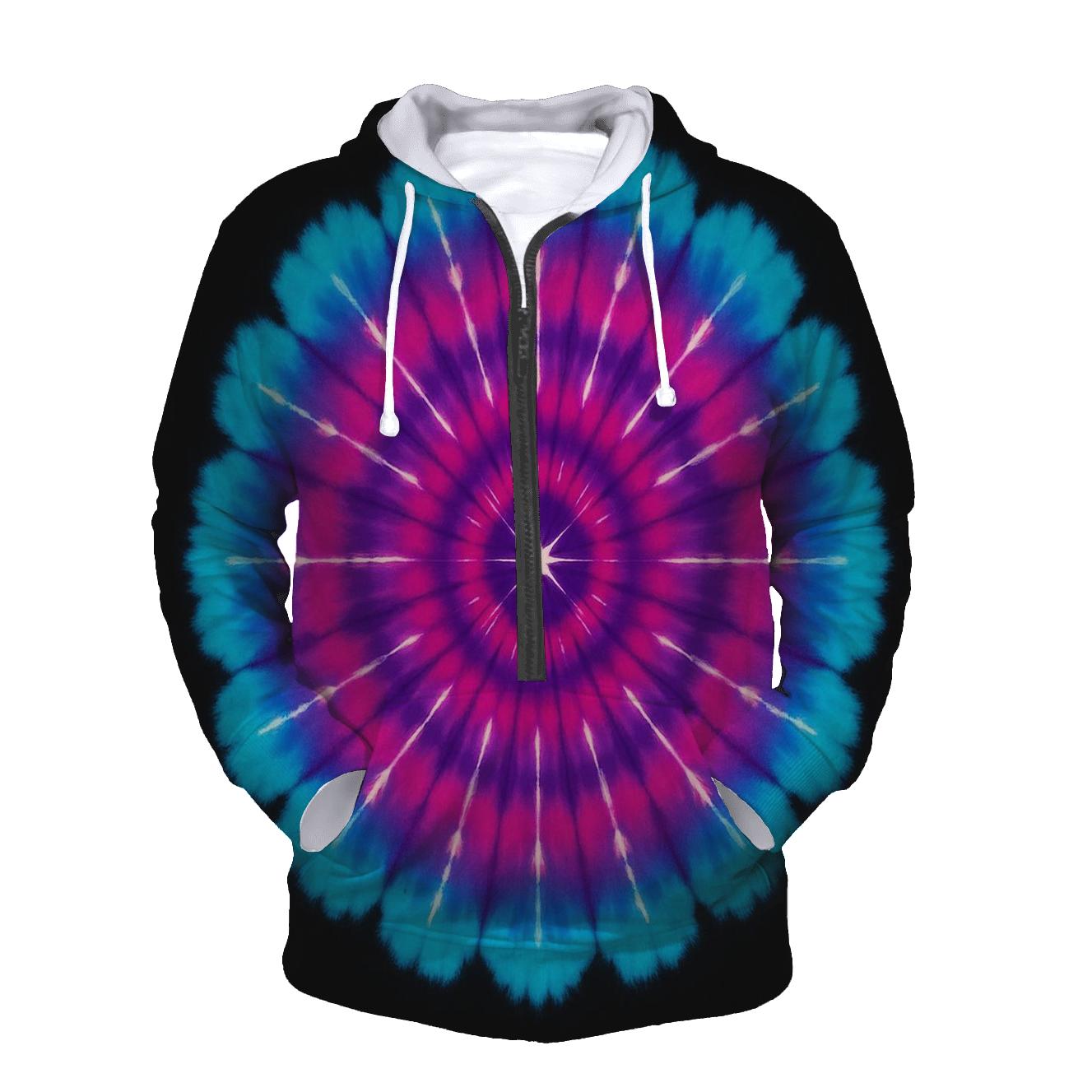 Mandala Sunburst Pulsar Crown embroidered hoodies