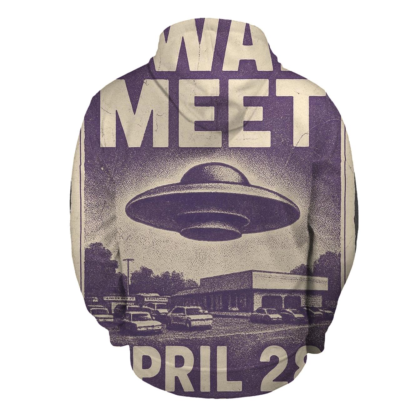 Cracked Ink Retro UFO Swap Meet Poster zip-up hoodies