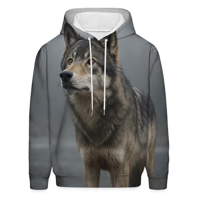 Mistline Sentinel Grey Wolf printed hoodies