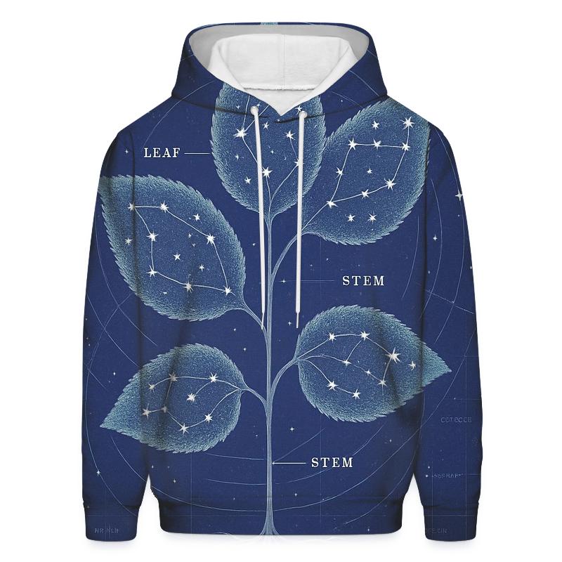 Cosmic Botanical Blueprint pullover hoodies