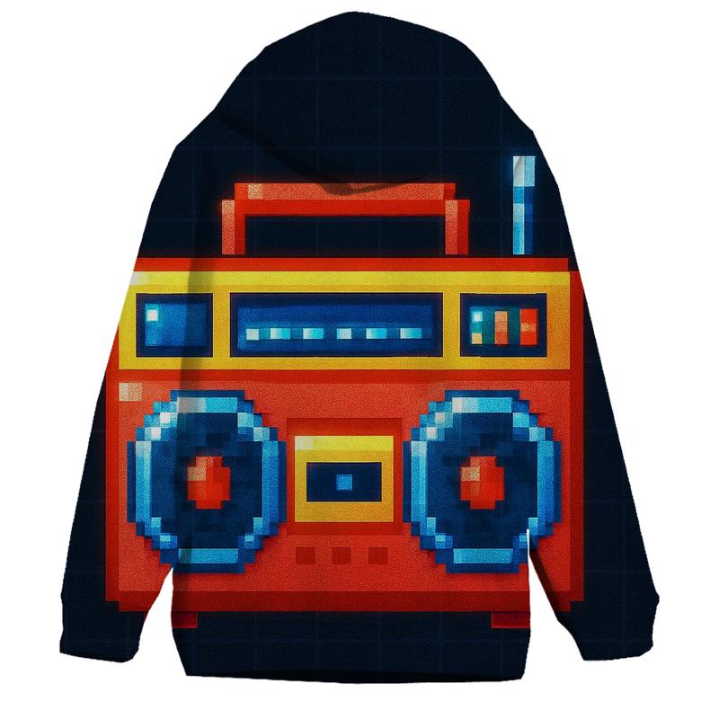 Pixel Arcade Boombox embroidered hoodies