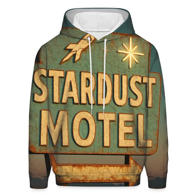 Weathered Space Age Motel Sign designer hoodies