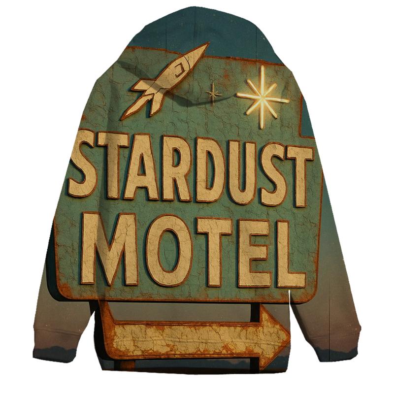 Weathered Space Age Motel Sign designer hoodies