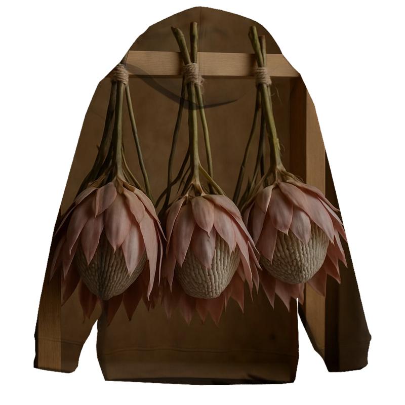 Protea Drying Rack In A Floristry Workshop graphic hoodies