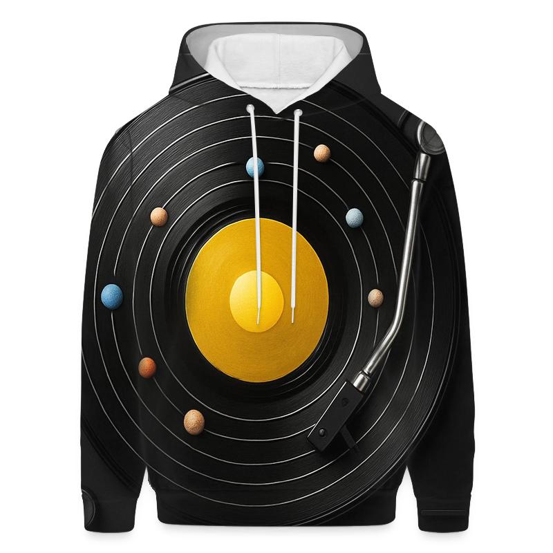 Turntable Solar System printed hoodies