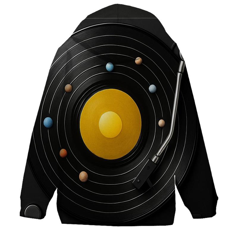 Turntable Solar System printed hoodies