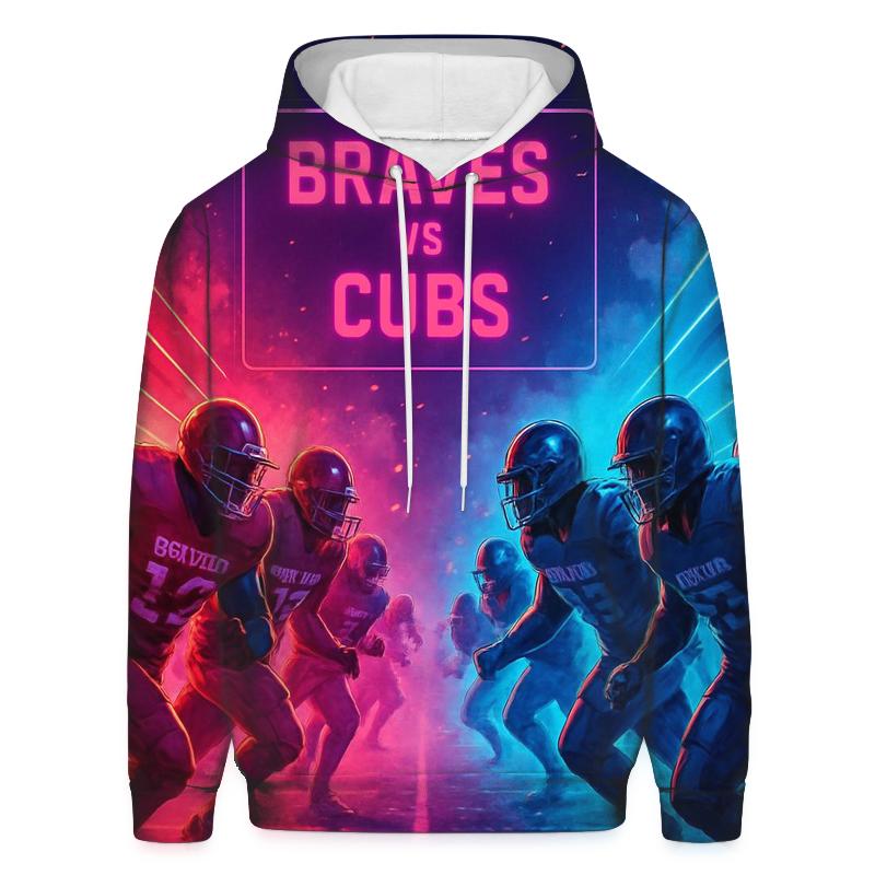 Neon Tunnel Charge Braves Vs Cubs printed hoodies