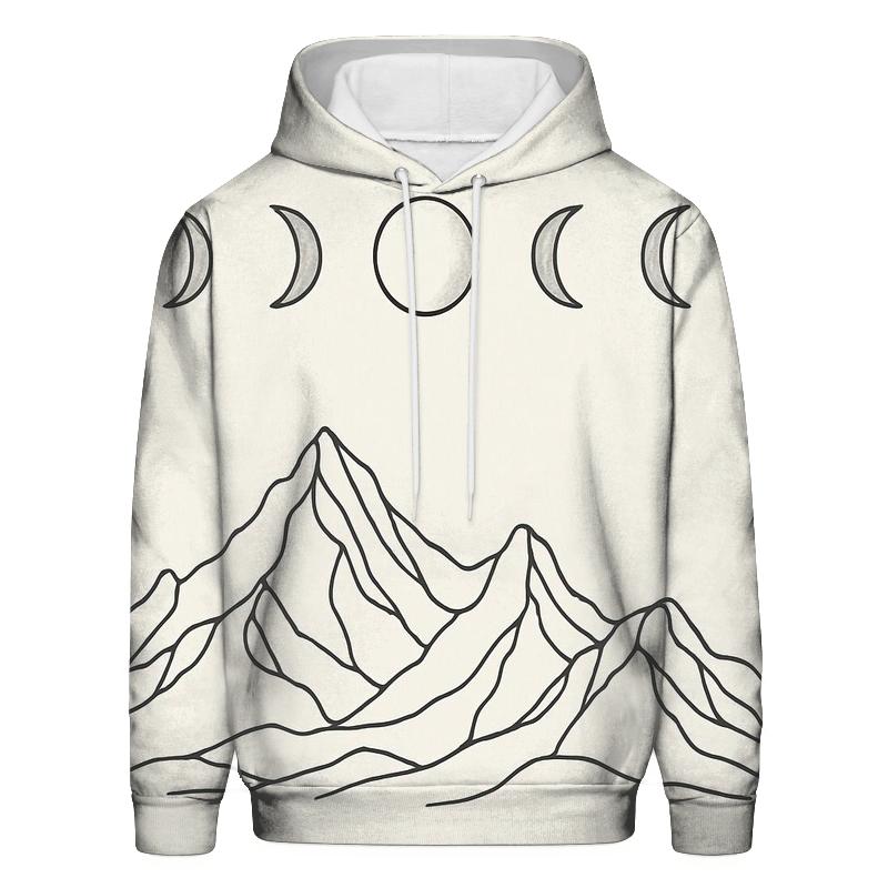 Minimal Mountain Phase Lines heavyweight hoodies