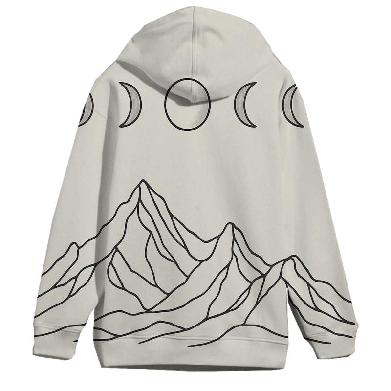 Minimal Mountain Phase Lines heavyweight hoodies