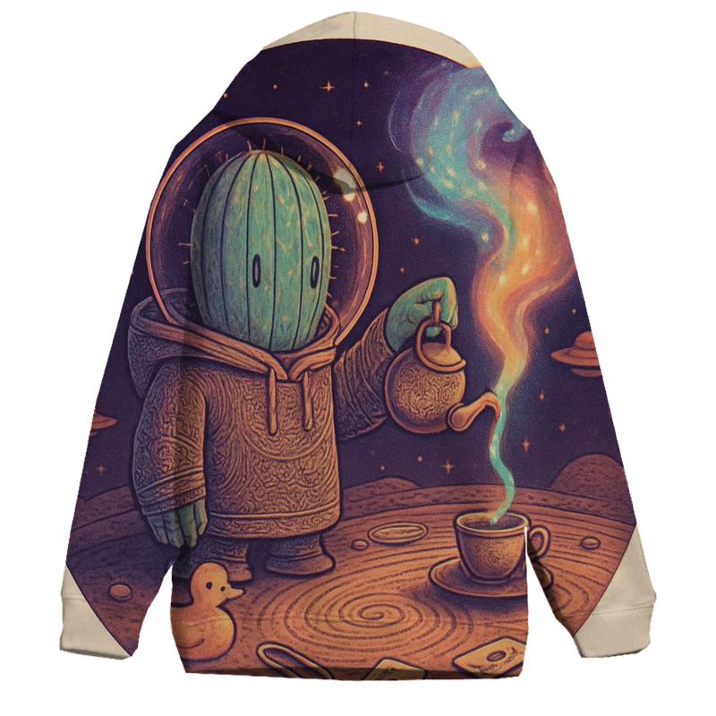 Cactus Astronaut Tea Ceremony premium hoodies