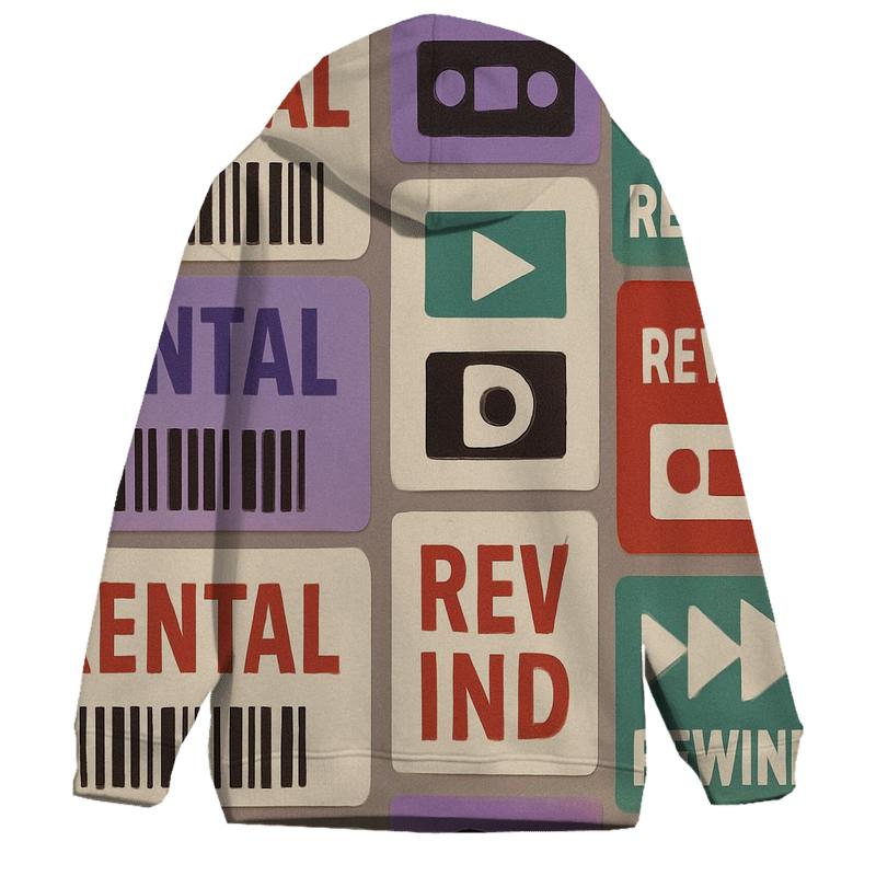 VHS Rental Sticker Collage hoodie styles