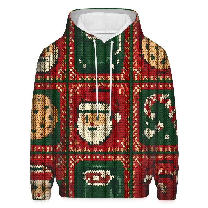 Santa Snack Board Grid Design embroidered hoodies