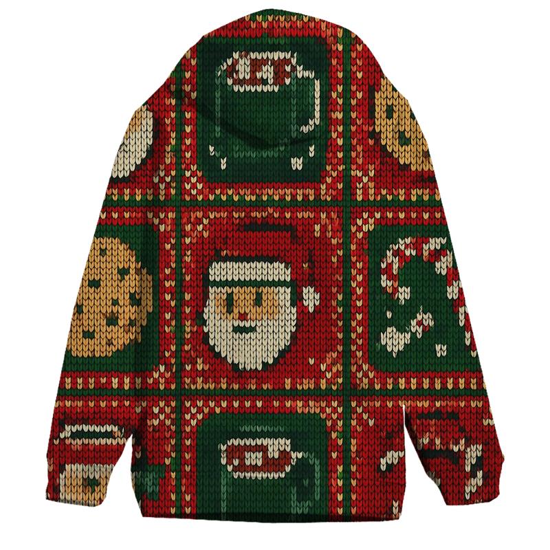 Santa Snack Board Grid Design embroidered hoodies