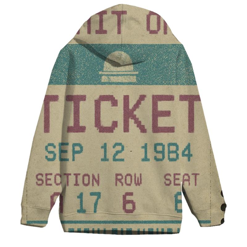 Distressed 1980s Planetarium Ticket Stub zip-up hoodies