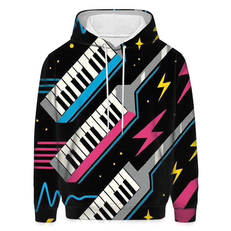 Chrome Keytar Lightning Motif designer hoodies