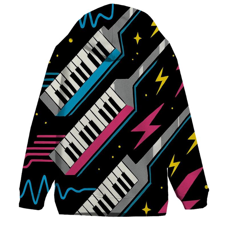 Chrome Keytar Lightning Motif designer hoodies
