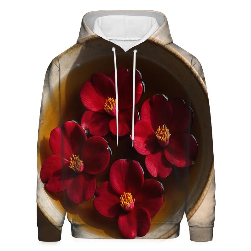 Camellia Petals Floating In A Cold Tea Bowl heavyweight hoodies