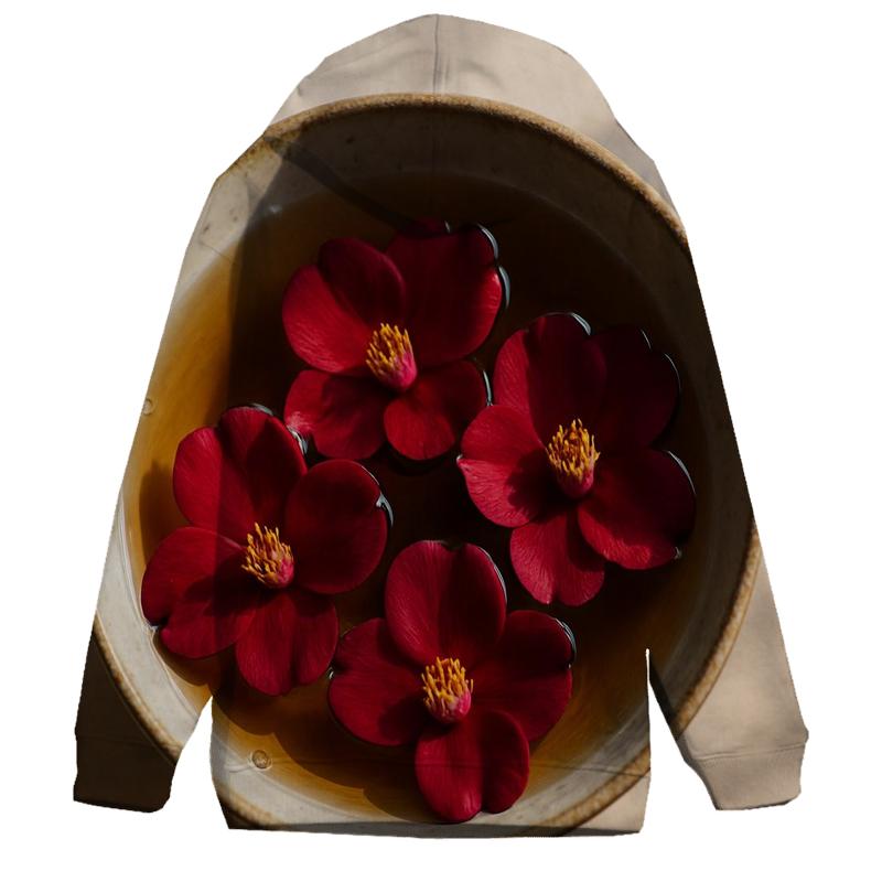Camellia Petals Floating In A Cold Tea Bowl heavyweight hoodies
