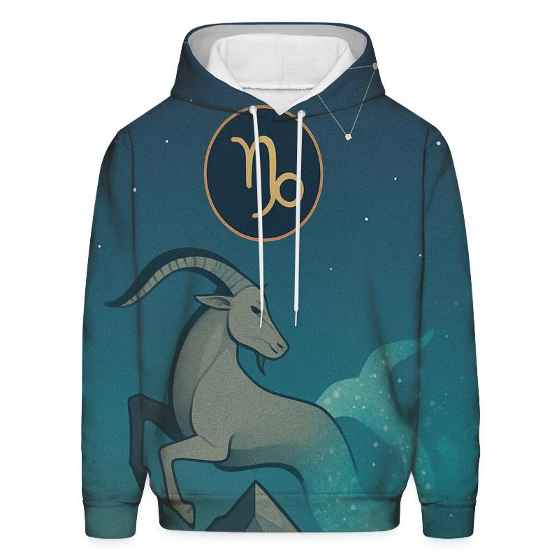 Capricorn Sea Goat Mountain Nebula Crest heavyweight hoodies