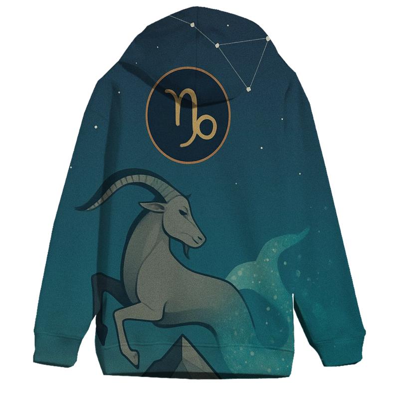 Capricorn Sea Goat Mountain Nebula Crest heavyweight hoodies