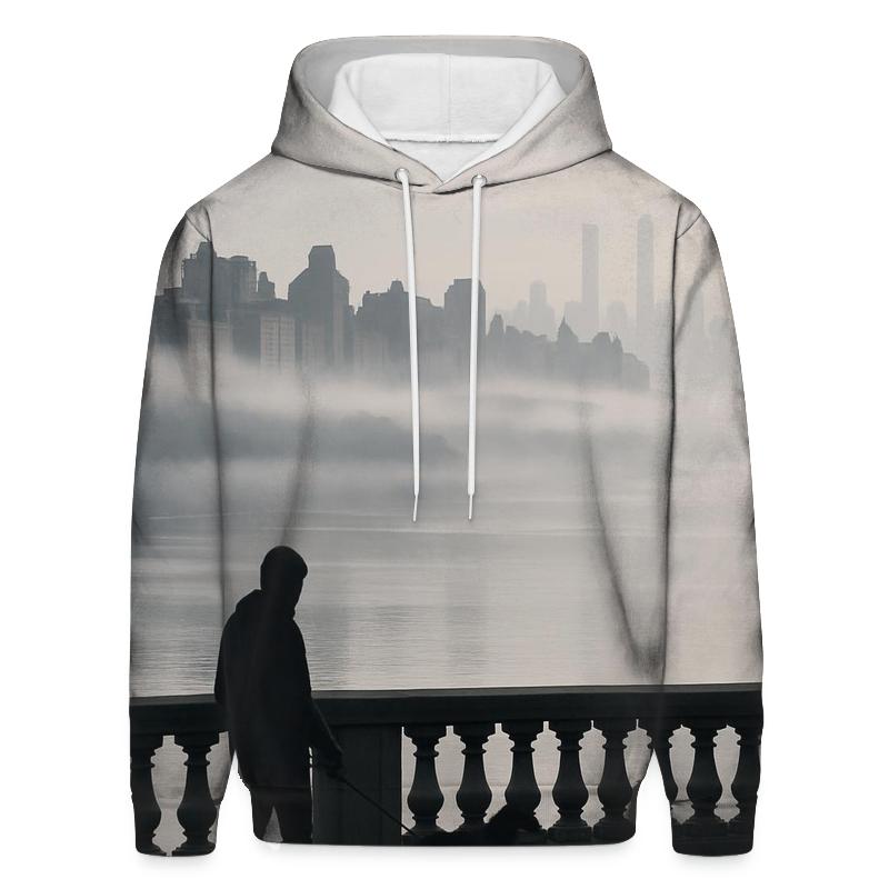 Fog Lifting Along The Hudson From Riverside Park Overlook graphic hoodies