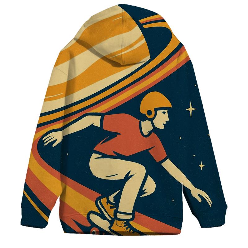 Retro Futurist Saturn Skate Poster pullover hoodies