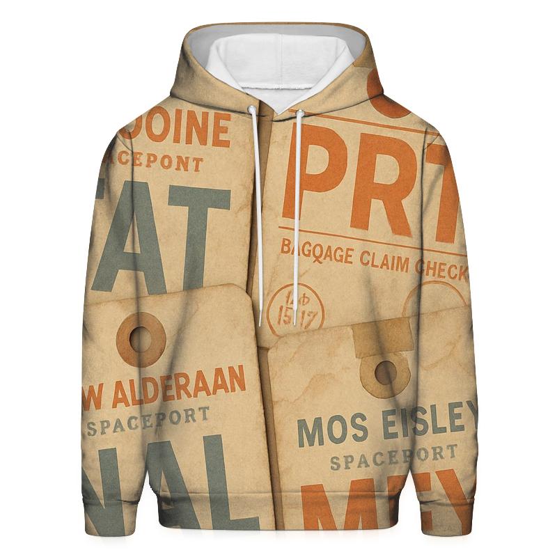 Aged Spaceport Baggage Tag Collection heavyweight hoodies