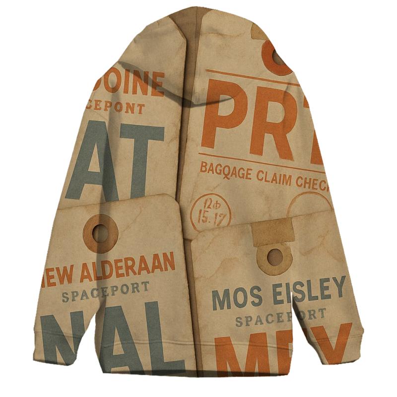 Aged Spaceport Baggage Tag Collection heavyweight hoodies