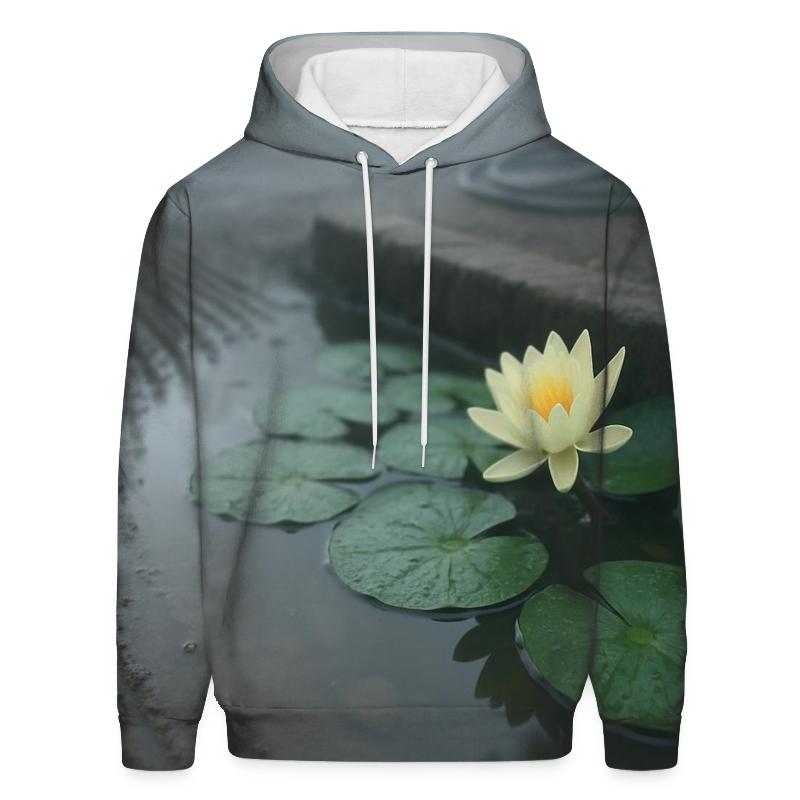 Water Lily Leaves After Pond Maintenance printed hoodies