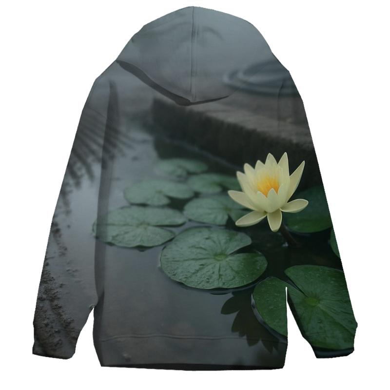 Water Lily Leaves After Pond Maintenance printed hoodies