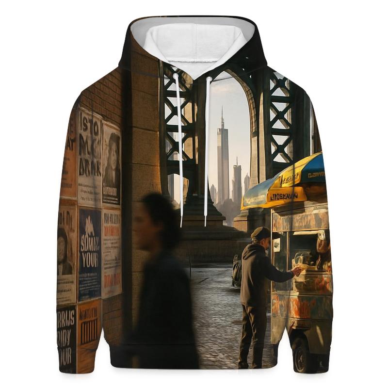 Cultural Mosaic Under The Manhattan Bridge With Distant Skyline Slice hoodie trends