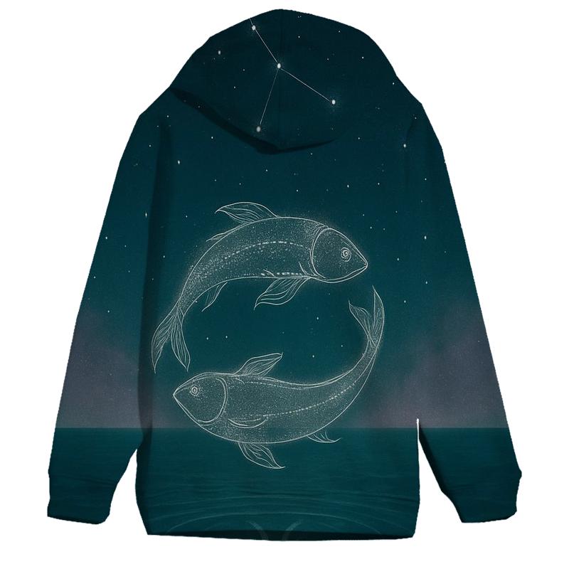 Pisces Lunar Tide Twins In Nebula Water zip-up hoodies