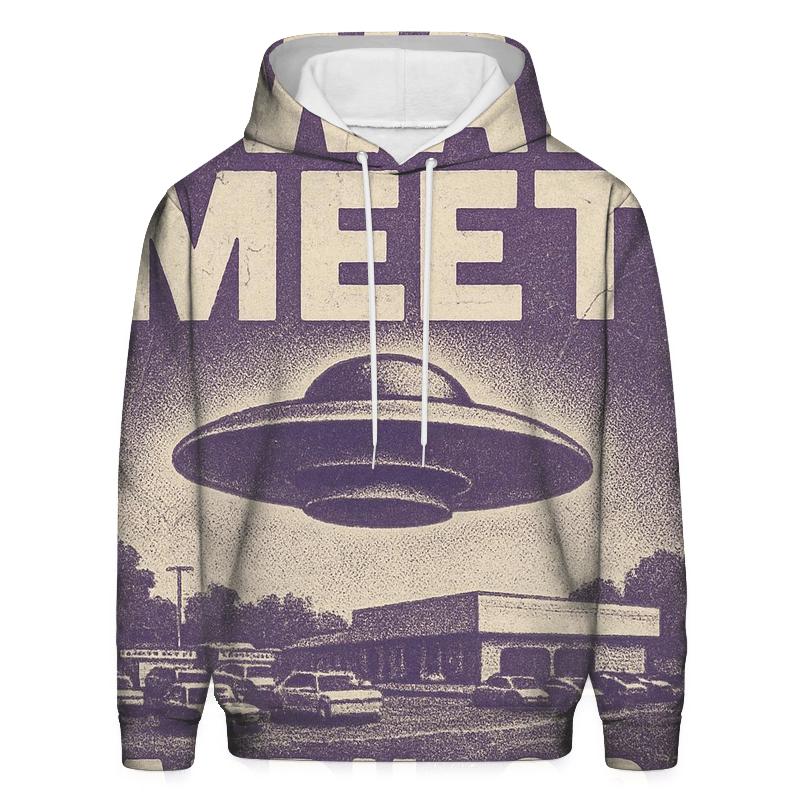 Cracked Ink Retro UFO Swap Meet Poster zip-up hoodies