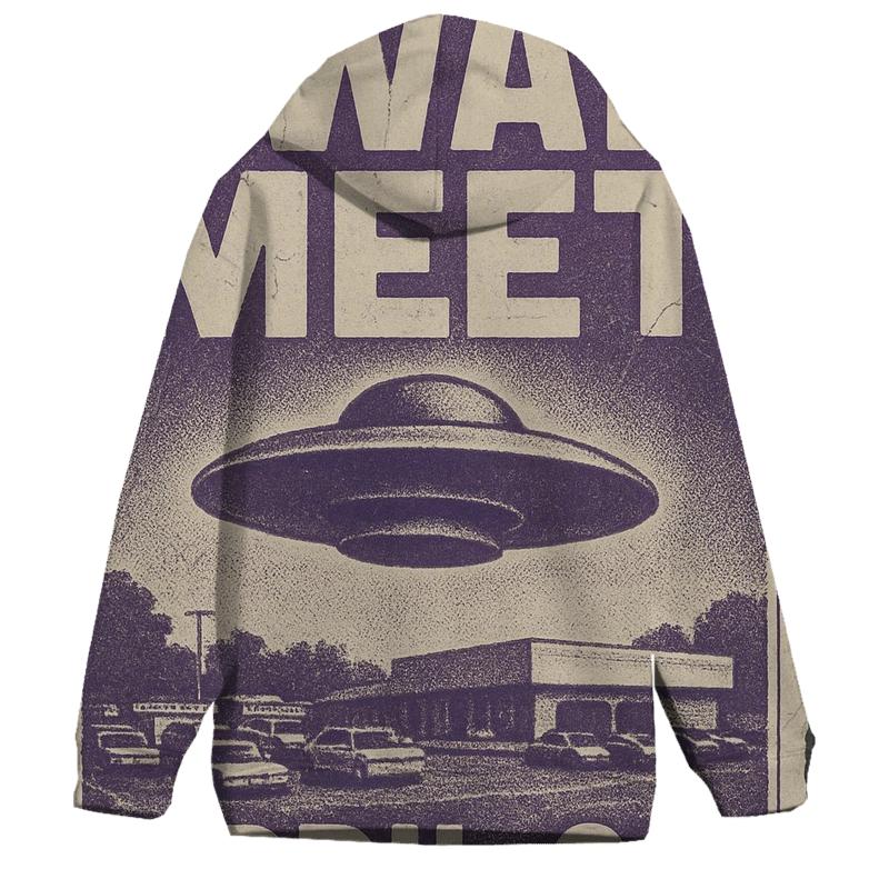 Cracked Ink Retro UFO Swap Meet Poster zip-up hoodies