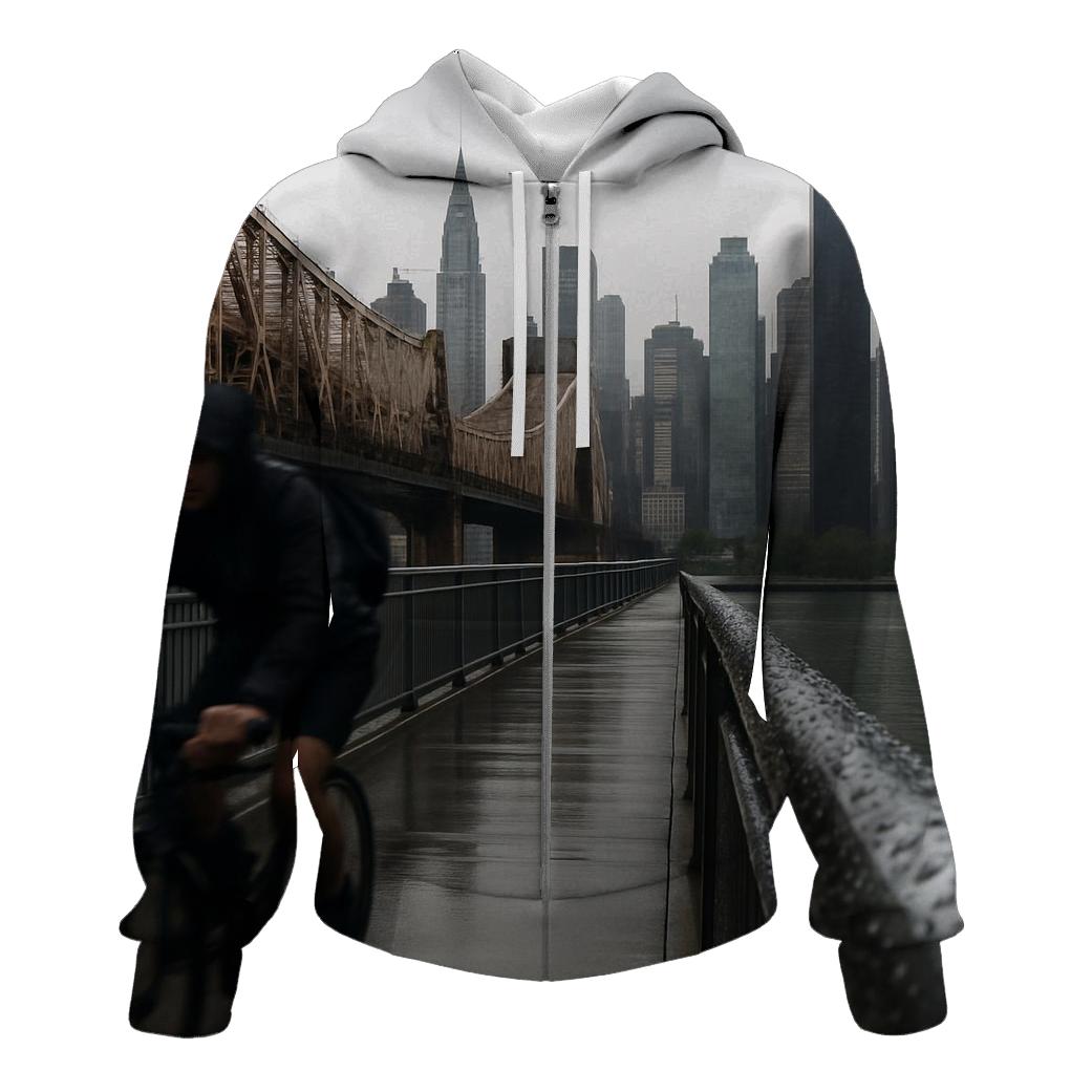 Rain Glazed Midtown From The Queensboro Bridge Walkway lightweight hoodies