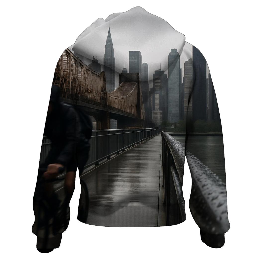 Rain Glazed Midtown From The Queensboro Bridge Walkway lightweight hoodies