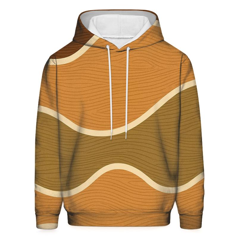Woodgrain Geometry Wave Bands hoodie styles