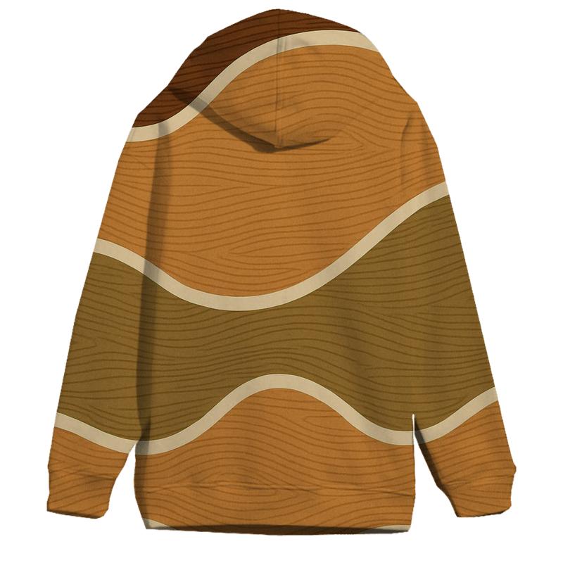 Woodgrain Geometry Wave Bands hoodie styles