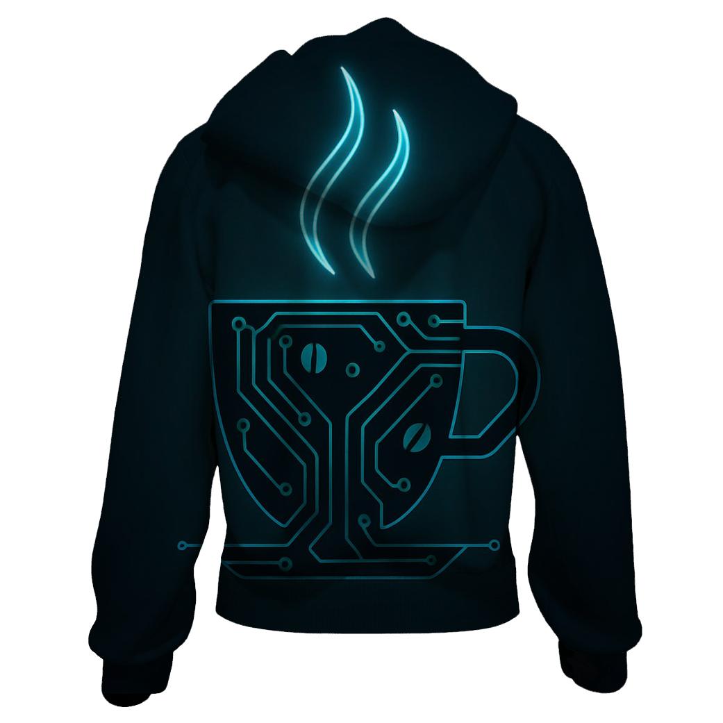 Neon Espresso Circuit printed hoodies
