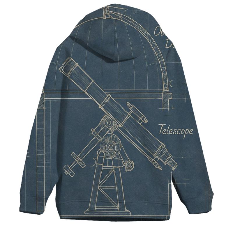 Vintage Observatory Blueprint Schematic heavyweight hoodies
