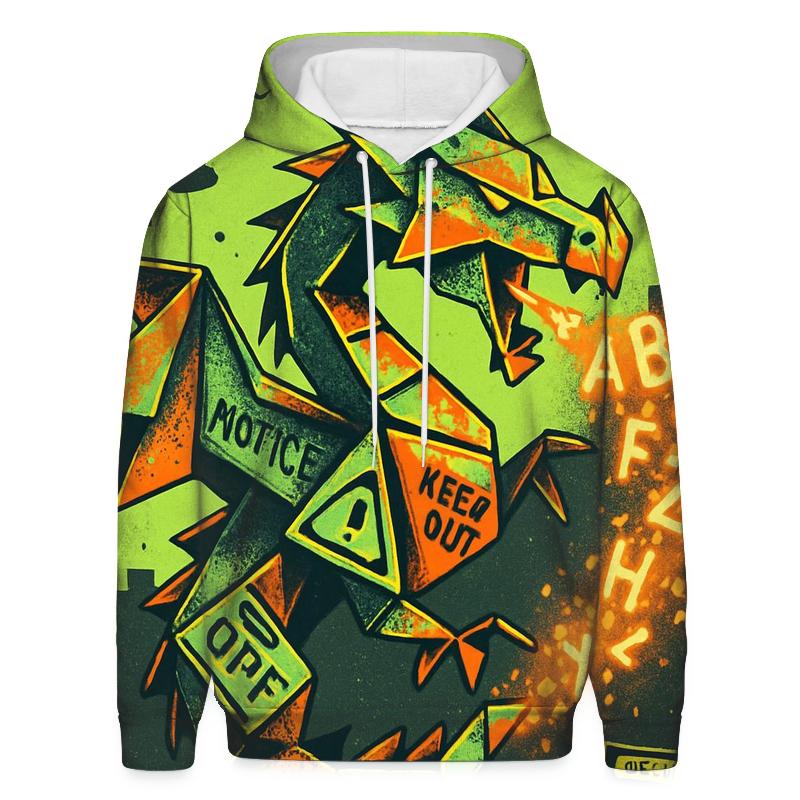 Origami Dragon Of Street Signs designer hoodies