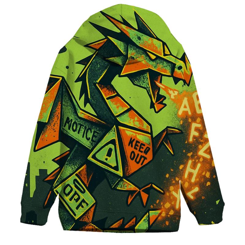 Origami Dragon Of Street Signs designer hoodies