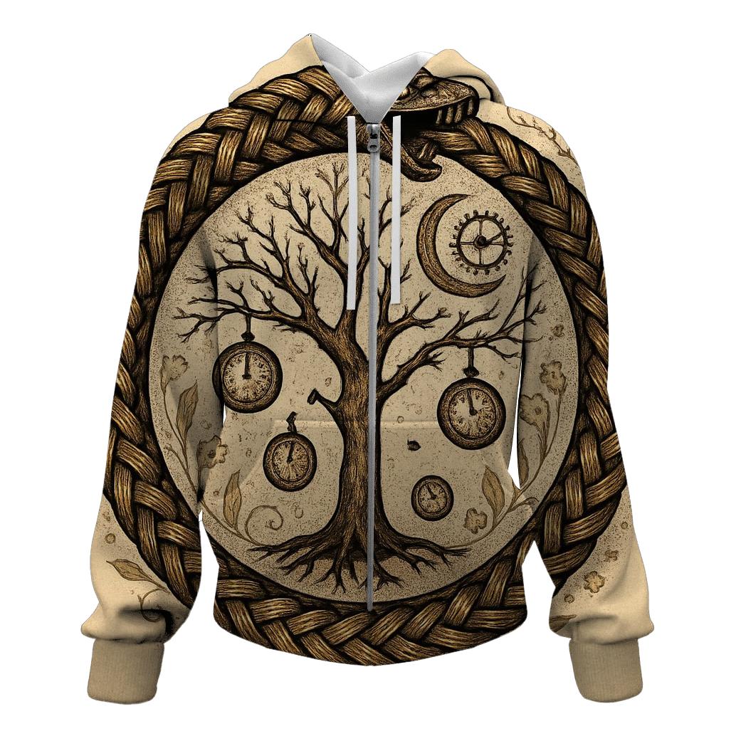 Ouroboros Clockwork Orchard zip-up hoodies